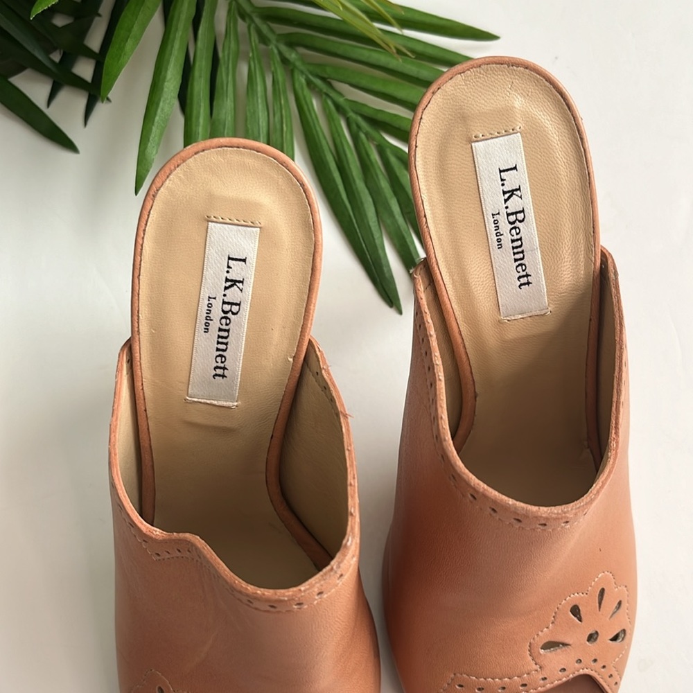 NWOT LK Bennett leather tan mule size 7.5 - Picture 5 of 11